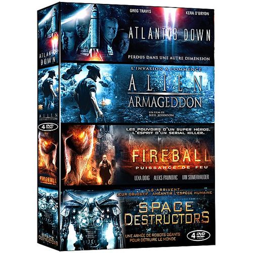 Science Fiction - Coffret 4 Films : Atlantis Down + Alien Armageddon + Fireball + Space Destructors - Pack