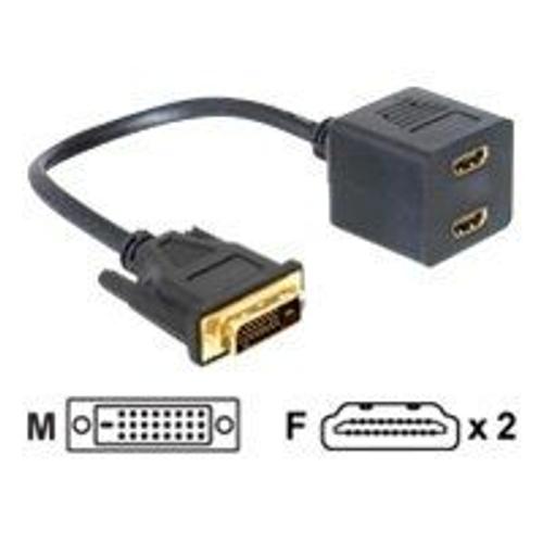 DELOCK Adapter DVI 25 Stecker zu 2x HDMI Buchse