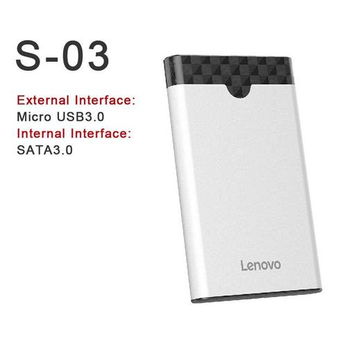 Lenovo 2.5 pouces USB 3.0 Type-c USB-C SATA HDD SSD Boîte de Disque Dur En Alliage D'aluminium 5Gbps 6gbps Mobile Externe Boîtier