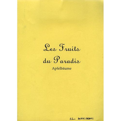 Les Fruits Du Paradis/Apfelbaume, Dossier Presse, Helma Sanders-Brahms, Anna Sanders, Johanna Schall