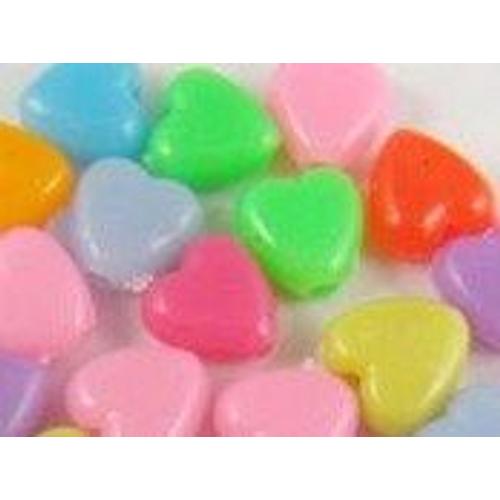 Lot De 20 Perles Coeurs Enfant Couleurs Varies 6 Mm