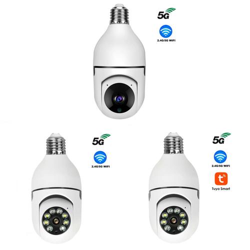 Caméra de sécurité à ampoule avec moniteur de vision nocturne infrarouge audio bidirectionnel caméra d'ampoule WiFi 1080P IP HD CCTV Inda Socket