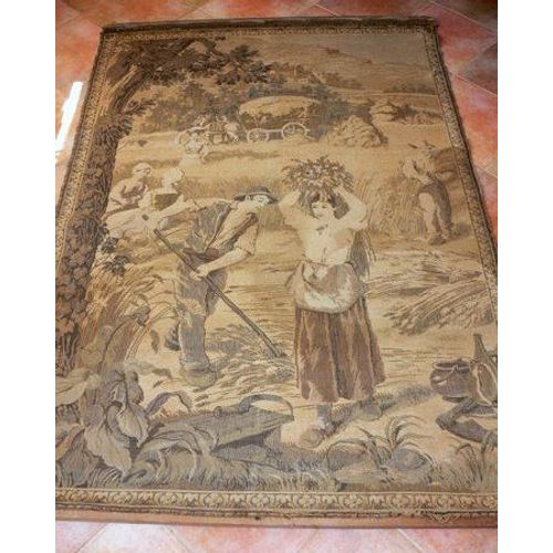 Tapisserie Murale, Scène Campagnarde, Récolte De Foin