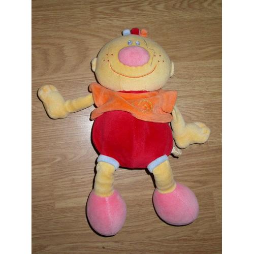 Doudou Jollybaby Billy Garçon Pull Orange 29 Cm Nattou Poupée Fille Bonhomme Aubert Short Rouge