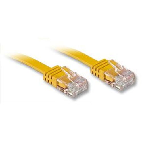 Lindy - Cordon de raccordement - RJ-45 (M) pour RJ-45 (M) - 5 m - UTP - CAT 6 - plat - jaune