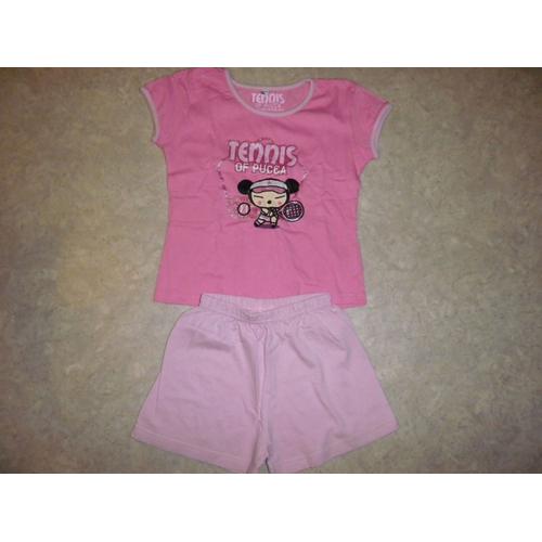 Pyjashort Pucca Taille 6 Ans Comme Neuf Rose