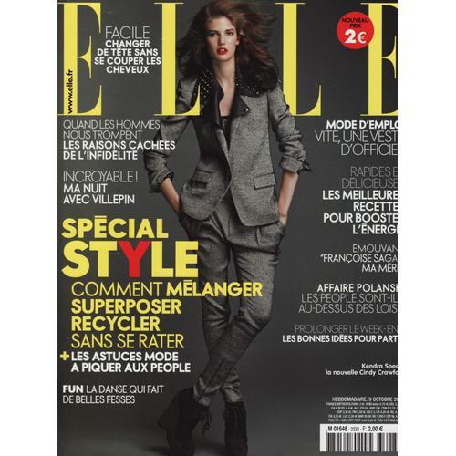 Elle / 09-10-2009 N°3328 : Kendra Spears (28p) - Denis Westhoff / Françoise Sagan (4p)