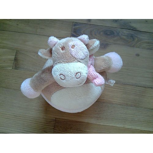 Doudou vache noukie s lola rose culbuto echarpe cocard