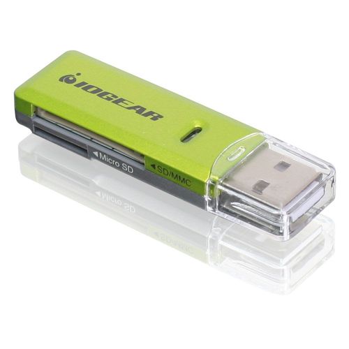 IOGEAR SD/MicroSD/MMC Card Reader/Writer GFR204SD - Lecteur de carte (MMC, SD, RS-MMC, microSD, SDHC, microSDHC, SDXC) - USB 2.0