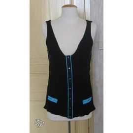 T-Shirt Cop Copine Noir :Turquoise T2=38/40