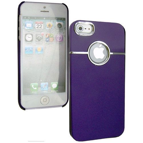 Coque Rigide Nzup Chrome Violet Pour Iphone 5 Avec Film Protection Écran