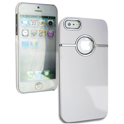 Coque Rigide Nzup Chrome Blanc Pour Iphone 5 Avec Film Protection Écran