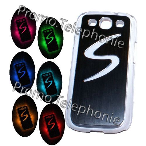 Coque Galaxy S3 Led Lumineuse Housse Etui Rigide Alu Chrome I9300