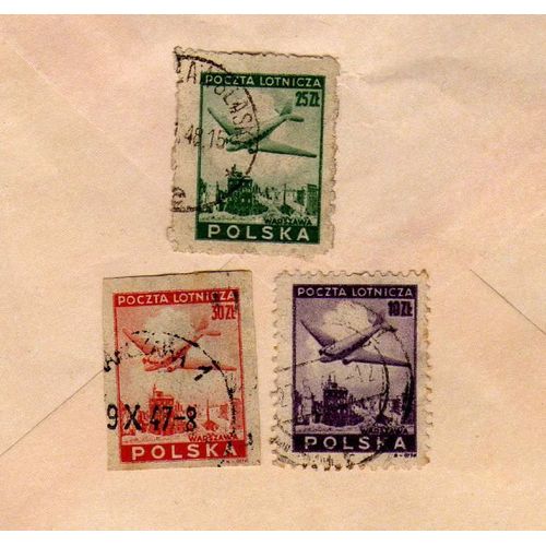Lot De 3 Timbres Pologne Polska Aviation