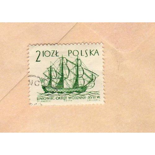 Timbre Pologne Polska Bateau
