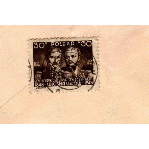 Timbre Pologne Polska Gen.Henryk Dembinski.Gen.Jozef Bem - Wiosna Ludow 1948
