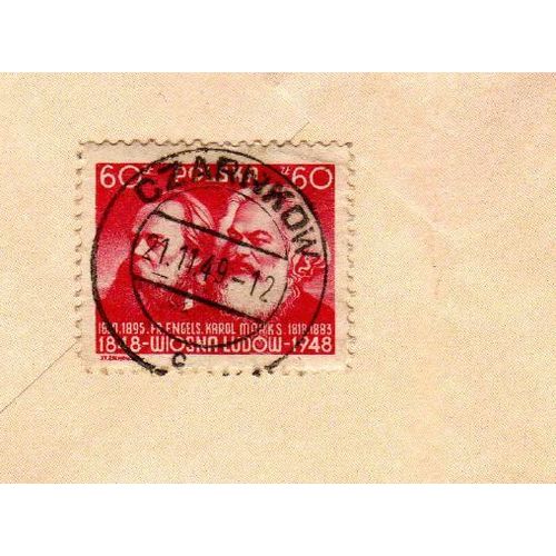 Timbre Pologne Polska Karl Marx Friedrich Engels