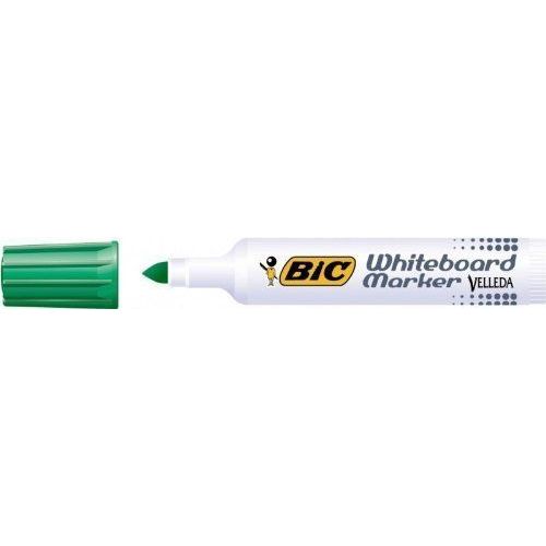 Bic - Velleda - Marqueur Effaçable À Sec Pour Tableau Blanc - Pointe Ogive - Encre Cétone Vert- Lot De 12