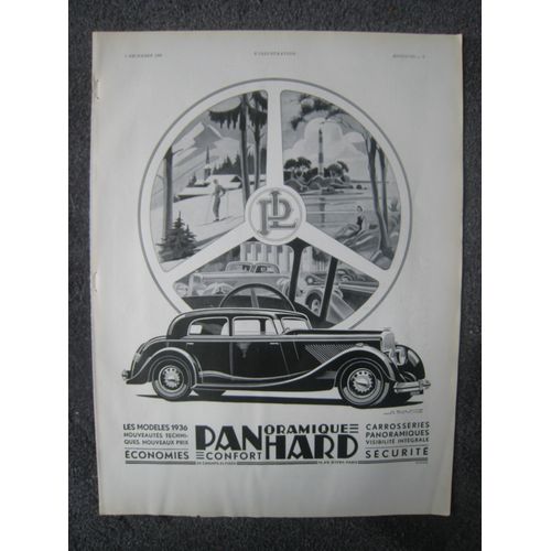 Gravure Pub Panhard 1935 Dans L Illustration