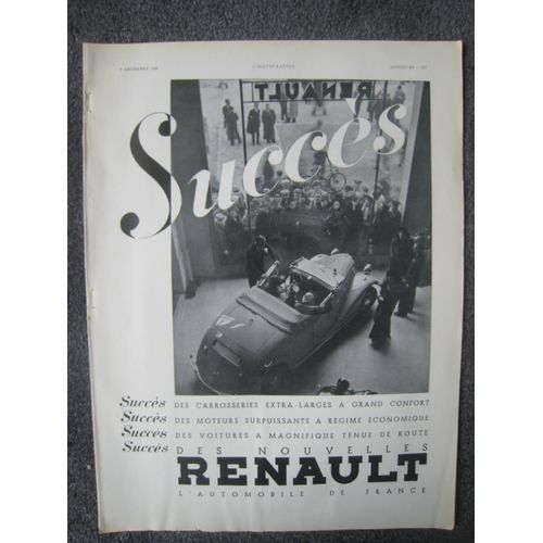 Gravure Pub Renault 1935 Dans L Illustration