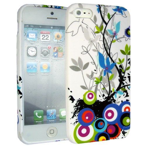 Coque Nzup Tpu Semi Rigide Blanche Flower 2 Pour Iphone 5