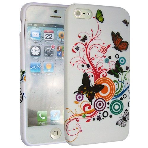 Coque Nzup Tpu Semi Rigide Blanche Flower 1 Pour Iphone 5