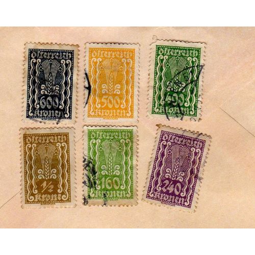 Lot De 6 Timbres Autriche Osterreich Agriculture Industrie 1922