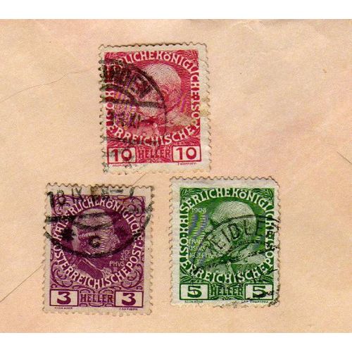 Lot De  3 Timbres Autriche Osterreich  François Joseph 1er