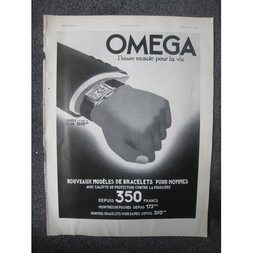 Gravure Pub Omega 1935 De L Illustration
