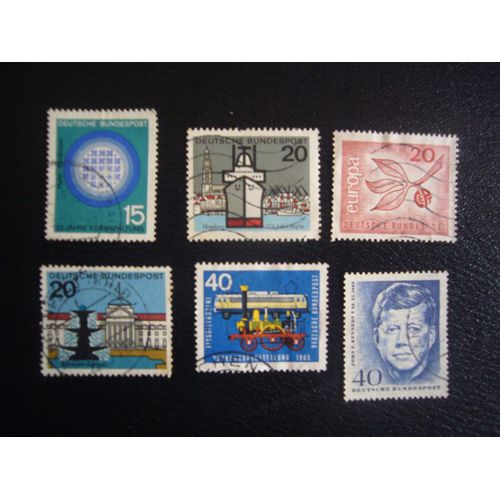 6 Timbres Budespost Allemagne