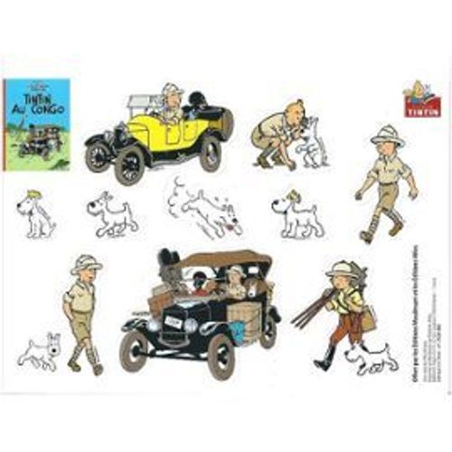 11 Stickers Tintin Au Congo