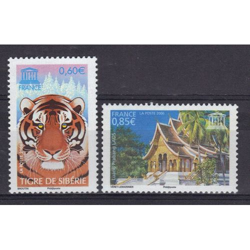 France 2006 : U.N.E.S.C.O. : Tigre De Sibérie / Temple De La Cité D'or - Série Entière De 2 Timbres Neufs **