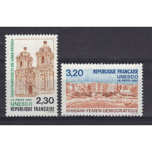 France 1990 U.N.E.S.C.O. : Patrimoine Universel. Sites Classés À Protéger - Série Entière De 2 Timbres Neufs **