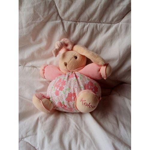 Doudou Lapin Boule Rose Lilirose Fleurs By Kaloo