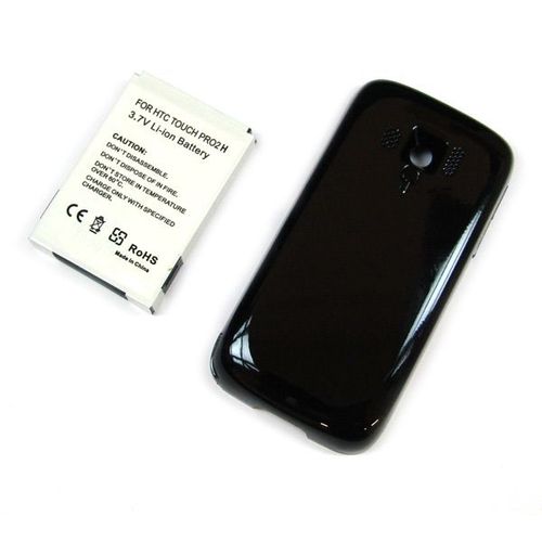 Batterie Htc Touch Pro 2 Double Capacitée Li-Ion 3,7 V  + Capot Arriere Noir Remplace Ba S390 Livre Avec Couvercle