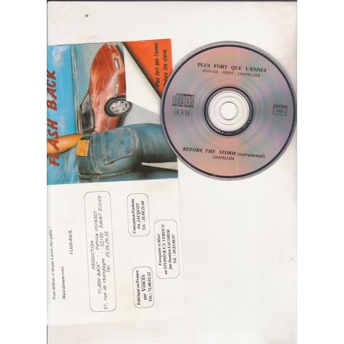 Cd Single 2 Titres Flash Back : Plus Fort Que L'ennui, Before The Storm  Saint Dizier