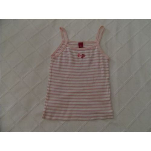 Caraco Jersey Coton Rayé Rose Et Blanc Chipie