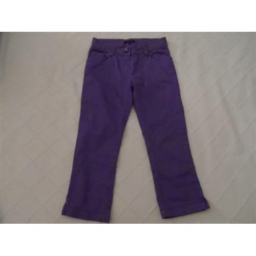 Pantalon 7/8 Gabardine Coton Violet Rosebud