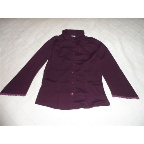 Chemise Popeline Coton Prune Okaïdi