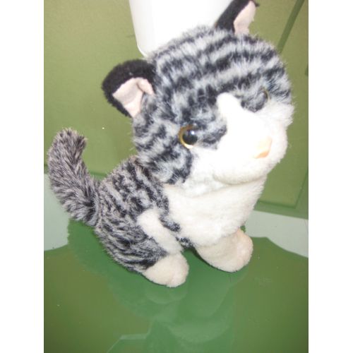 Peluche Doudou Chat Tigré Blanc Maxita 24 Cm