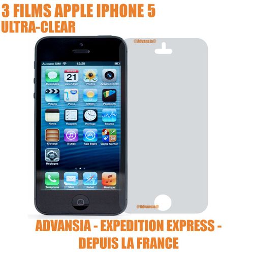 3 Films Protection Ecran Telephone Apple Iphone 5