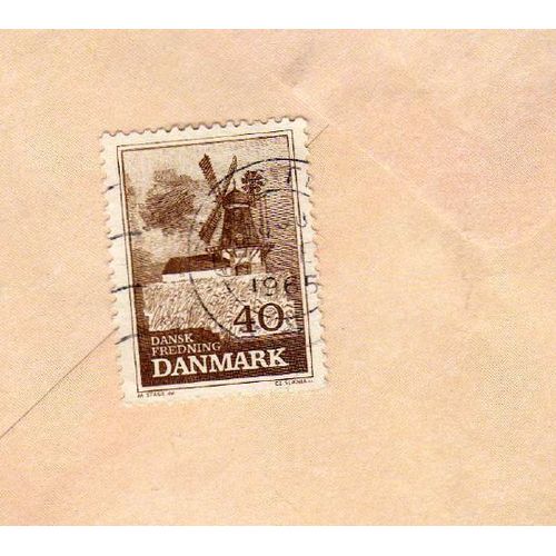 Timbre Danemark Dansk Fredning Moulin