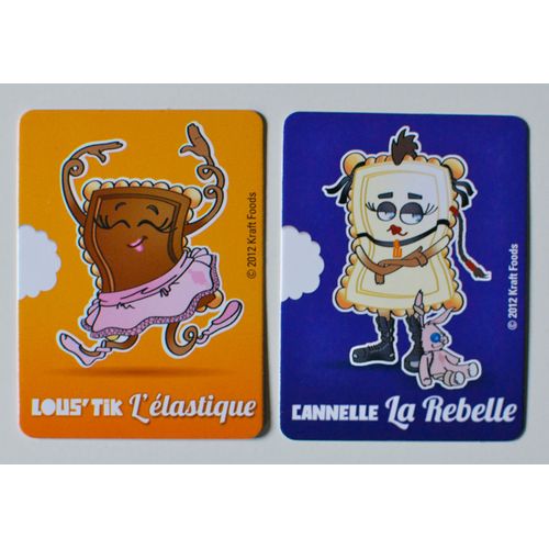 Deux Cartes Récré Petit Ecolier De Lu / Cannelle La Rebelle Et Lous'tik L'elastique