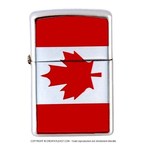 Briquet Tempête À Essence (Réplique De Zippo) - Drapeau Du Canada (Canadien) - Sur Métal Chromé