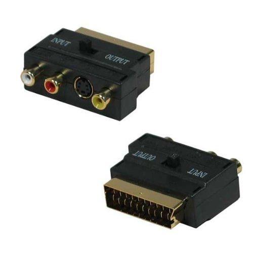 Dexlan - Adaptateur audio/vidéo - S-Vidéo / vidéo composite - 4 broches mini-din, RCA pour SCART (M)