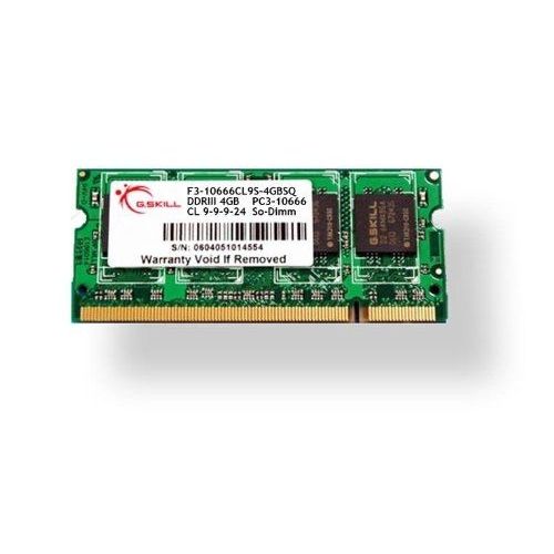 G.Skill SQ Series - DDR3 - module - 4 Go - SO DIMM 204 broches - 1600 MHz / PC3-12800 - CL9 - 1.5 V - mémoire sans tampon - non ECC