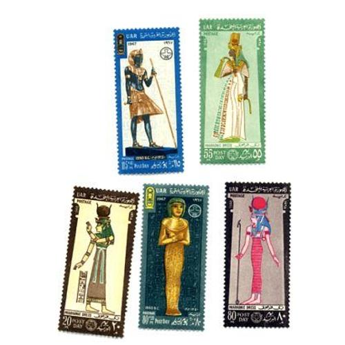 Egypte - Costumes - 1967, 1968 - 5 Timbres Neufs