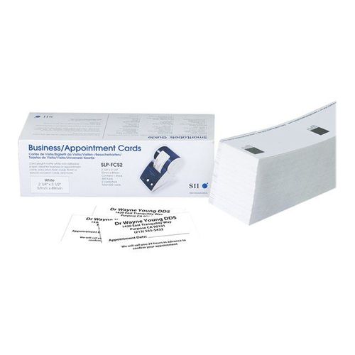 Seiko Instruments SLP-FCS2 - Cartes de visite non-adhésives mattes - blanc - 57 x 89 mm 600 carte(s) ( 300 feuille(s) x 2 ) - pour Smart Label Printer 440, 440 Office Administration Pack, 450...