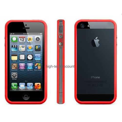 Housse Etui Coque Bumper Rouge Pour Apple Iphone 5 + Film Écran