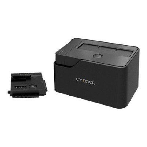 Cremax ICY Dock MB981U3-1SA - Contrôleur de stockage - 2,5 po./3,5 po. partagé - ATA / SATA 6Gb/s profil bas - 6 Gbit / s - USB 3.0 - noir